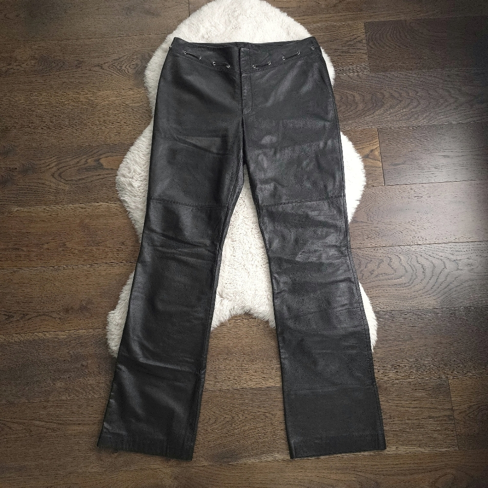 Vintage Ralph Lauren Lace Up Grommet Leather Pants